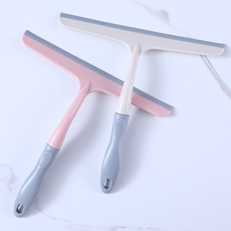 Silicone shower squeegee with hanging hole