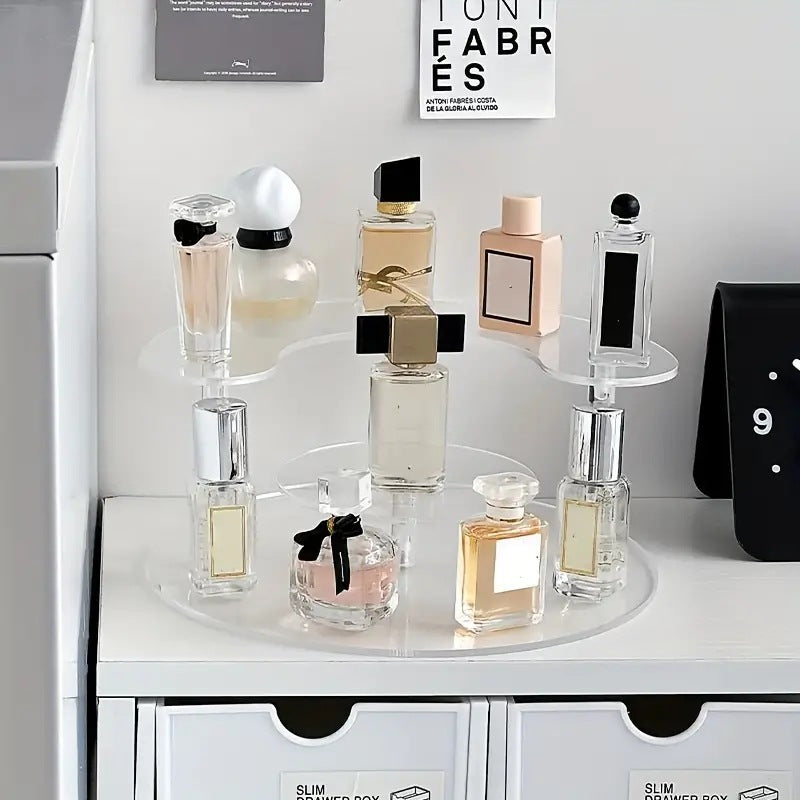 Tiered clear vanity organizer stand