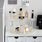 Tiered clear vanity organizer stand
