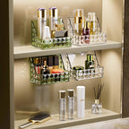 Clear diamond-pattern wall makeup storage box