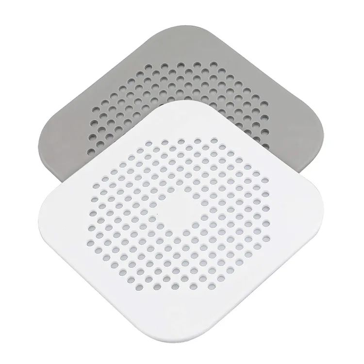 Flat silicone drain hair catcher cover