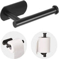 Matte black adhesive toilet paper holder