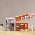 Clear stackable 3-slot vanity drawer organizer