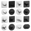 Stainless adhesive robe and towel hooks