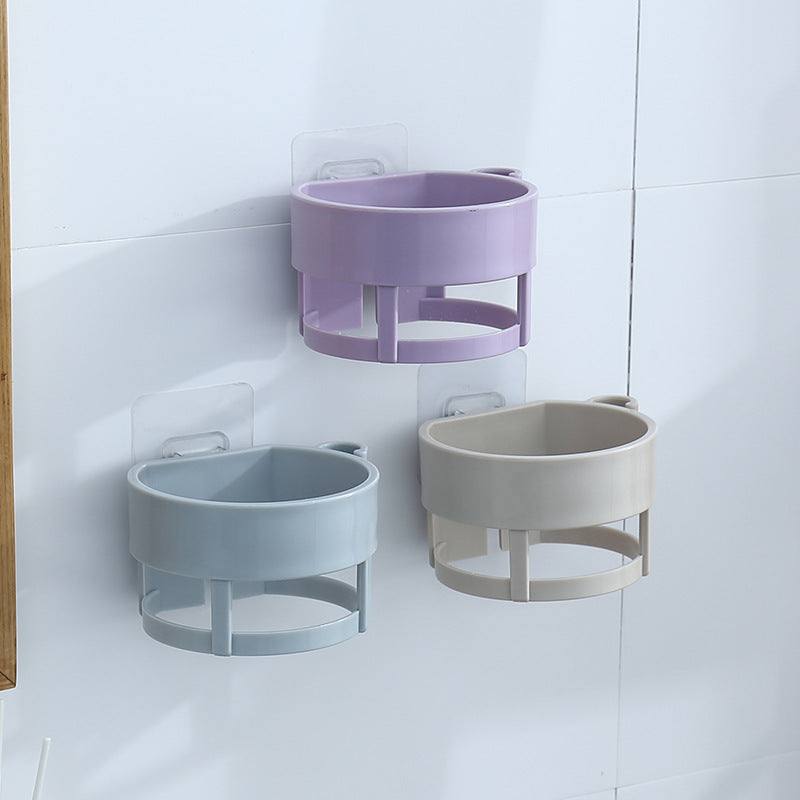 Adhesive hot tool holder for vanity wall